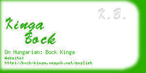 kinga bock business card